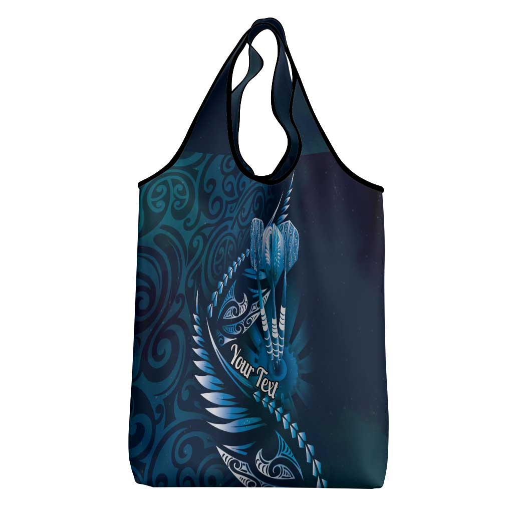 Personalised All Blue New Zealand Darts Grocery Bag Aoteroa Fern Maori Galaxy Style LT14 - Polynesian Pride