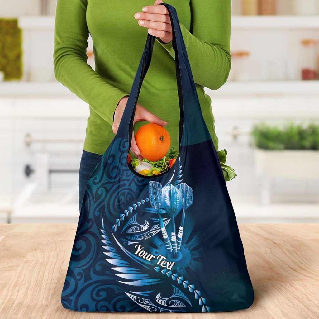 Personalised All Blue New Zealand Darts Grocery Bag Aoteroa Fern Maori Galaxy Style LT14 - Polynesian Pride