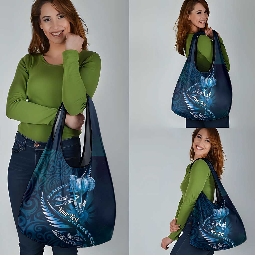 Personalised All Blue New Zealand Darts Grocery Bag Aoteroa Fern Maori Galaxy Style LT14 - Polynesian Pride