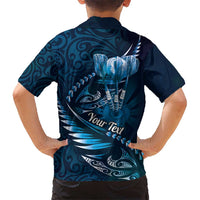 Personalised All Blue New Zealand Darts Hawaiian Shirt Aoteroa Fern Maori Galaxy Style LT14 - Polynesian Pride