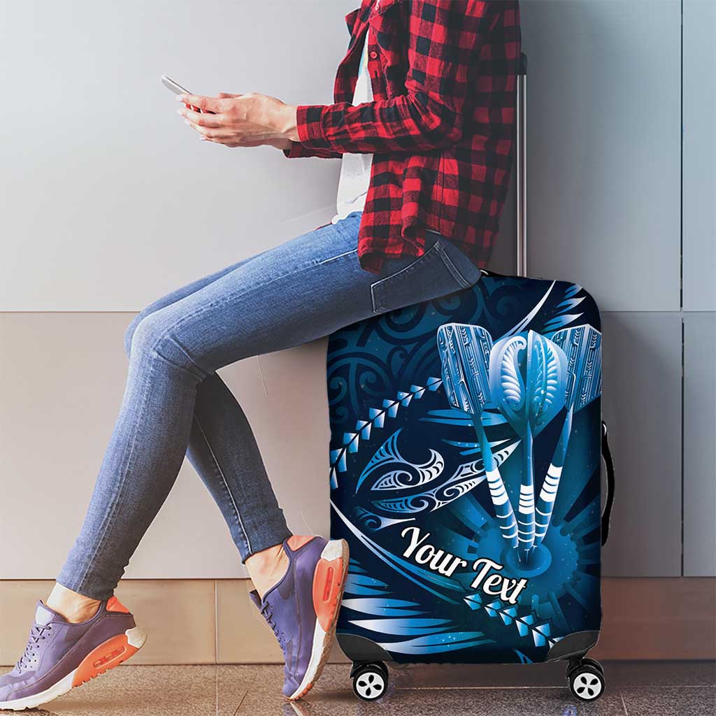 Personalised All Blue New Zealand Darts Luggage Cover Aoteroa Fern Maori Galaxy Style LT14 - Polynesian Pride