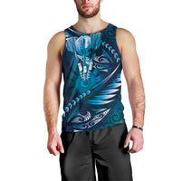 Personalised All Blue New Zealand Darts Men Tank Top Aoteroa Fern Maori Galaxy Style LT14 - Polynesian Pride