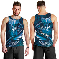 Personalised All Blue New Zealand Darts Men Tank Top Aoteroa Fern Maori Galaxy Style LT14 - Polynesian Pride