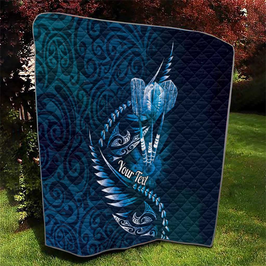 Personalised All Blue New Zealand Darts Quilt Aoteroa Fern Maori Galaxy Style LT14 - Polynesian Pride