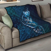 Personalised All Blue New Zealand Darts Quilt Aoteroa Fern Maori Galaxy Style LT14 - Polynesian Pride