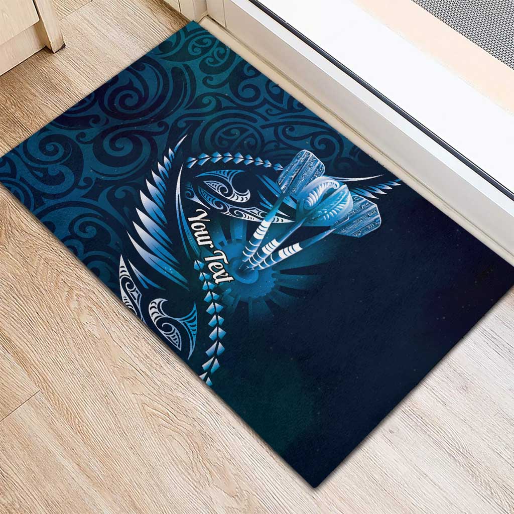 Personalised All Blue New Zealand Darts Rubber Doormat Aoteroa Fern Maori Galaxy Style LT14 - Polynesian Pride