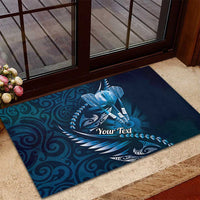 Personalised All Blue New Zealand Darts Rubber Doormat Aoteroa Fern Maori Galaxy Style LT14 - Polynesian Pride
