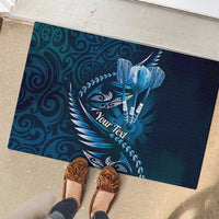 Personalised All Blue New Zealand Darts Rubber Doormat Aoteroa Fern Maori Galaxy Style LT14 - Polynesian Pride