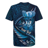 Personalised All Blue New Zealand Darts Rugby Jersey Aoteroa Fern Maori Galaxy Style LT14 - Polynesian Pride
