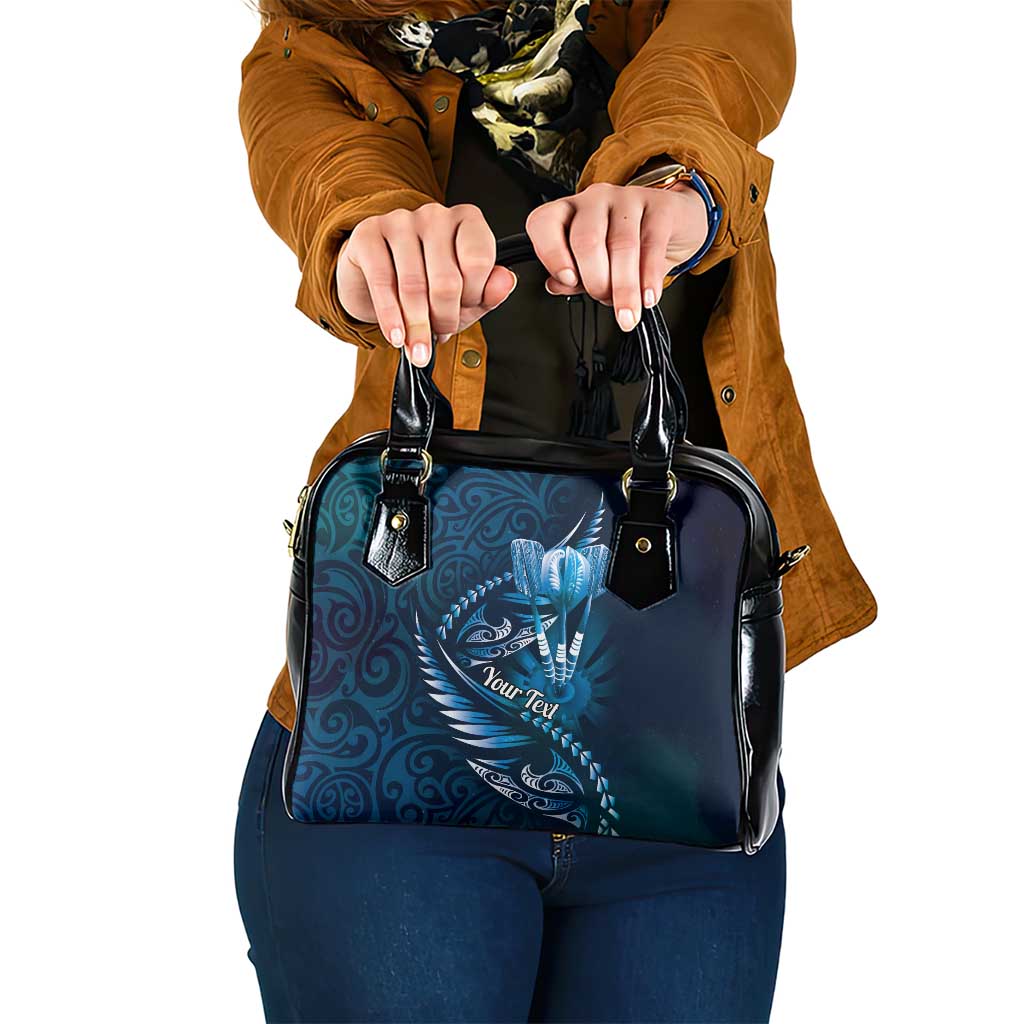 Personalised All Blue New Zealand Darts Shoulder Handbag Aoteroa Fern Maori Galaxy Style LT14 One Size Blue - Polynesian Pride