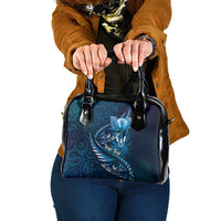Personalised All Blue New Zealand Darts Shoulder Handbag Aoteroa Fern Maori Galaxy Style LT14 One Size Blue - Polynesian Pride