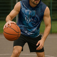 Personalised All Blue New Zealand Darts Sleeveless Hoodie Aoteroa Fern Maori Galaxy Style - Polynesian Pride