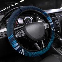 All Blue New Zealand Darts Steering Wheel Cover Aoteroa Fern Maori Galaxy Style LT14 Universal Fit Blue - Polynesian Pride