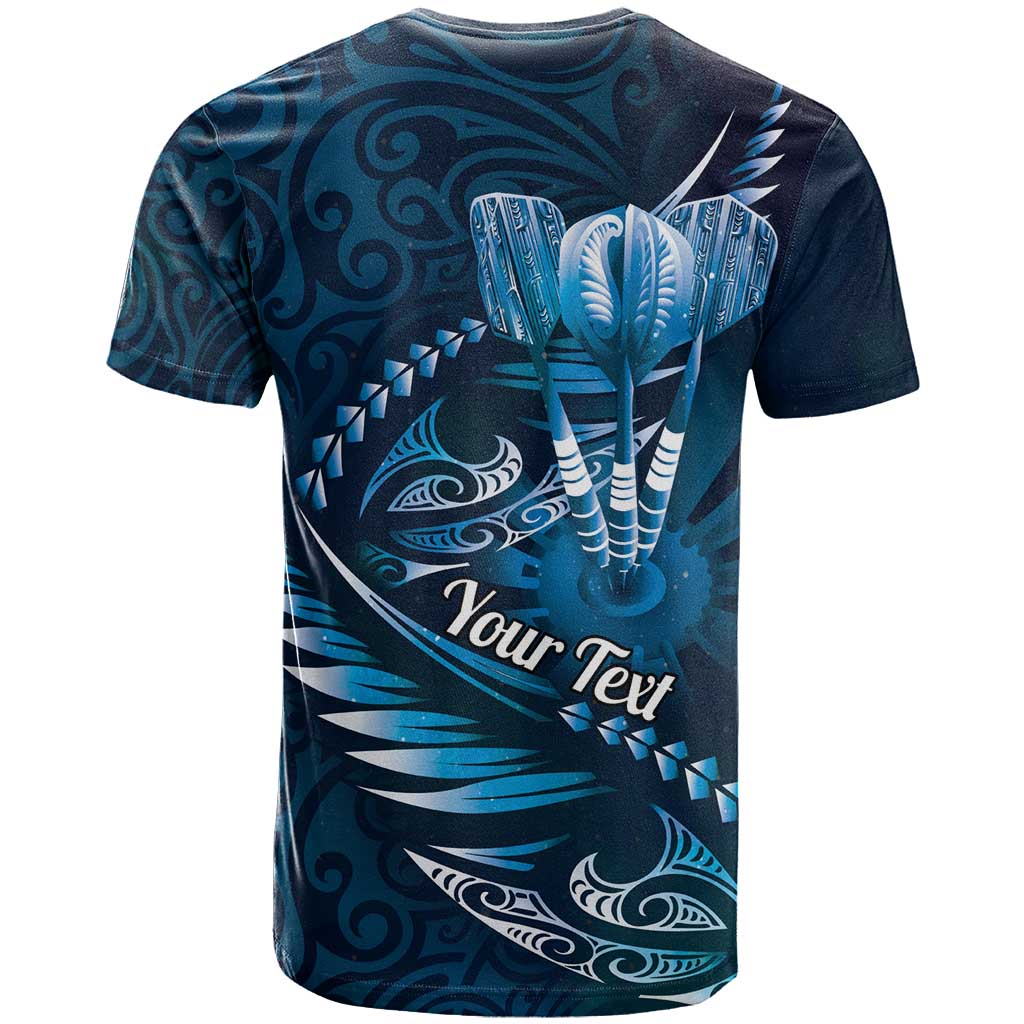 Personalised All Blue New Zealand Darts T Shirt Aoteroa Fern Maori Galaxy Style LT14 - Polynesian Pride