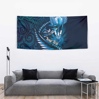 Personalised All Blue New Zealand Darts Tapestry Aoteroa Fern Maori Galaxy Style LT14 - Polynesian Pride