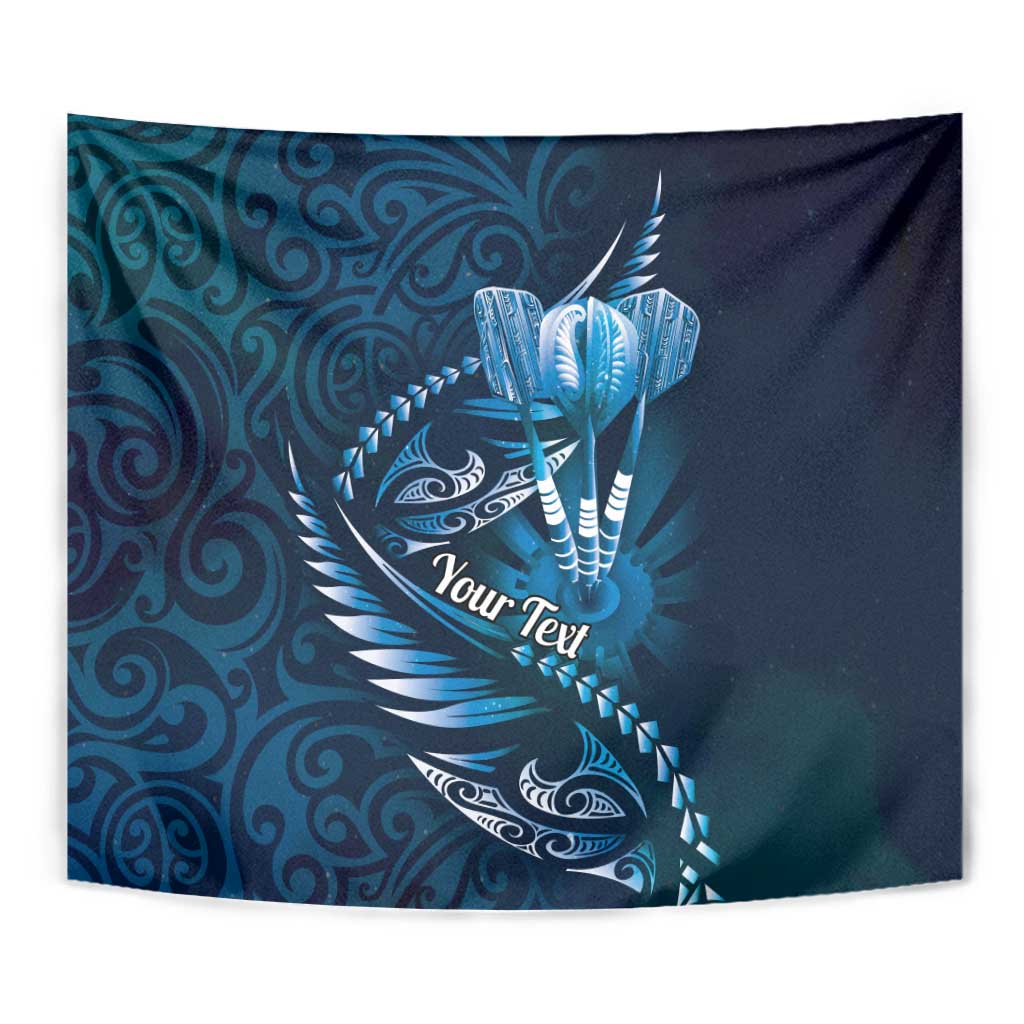 Personalised All Blue New Zealand Darts Tapestry Aoteroa Fern Maori Galaxy Style LT14 - Polynesian Pride