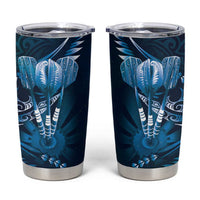All Blue New Zealand Darts Tumbler Cup Aoteroa Fern Maori Galaxy Style LT14 Blue - Polynesian Pride