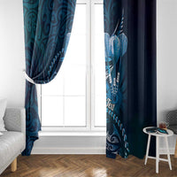 Personalised All Blue New Zealand Darts Window Curtain Aoteroa Fern Maori Galaxy Style LT14 - Polynesian Pride