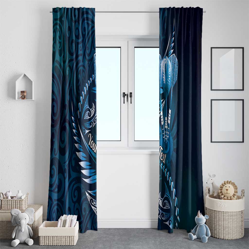Personalised All Blue New Zealand Darts Window Curtain Aoteroa Fern Maori Galaxy Style LT14 - Polynesian Pride