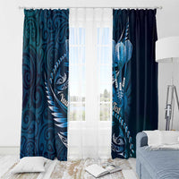 Personalised All Blue New Zealand Darts Window Curtain Aoteroa Fern Maori Galaxy Style LT14 - Polynesian Pride