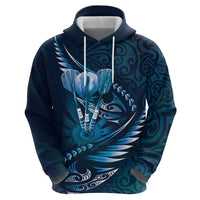 Personalised All Blue New Zealand Darts Zip Hoodie Aoteroa Fern Maori Galaxy Style LT14 - Polynesian Pride