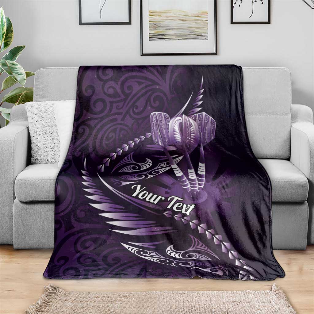 Personalised All Purple New Zealand Darts Blanket Aoteroa Fern Maori Galaxy Style LT14 - Polynesian Pride