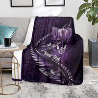 Personalised All Purple New Zealand Darts Blanket Aoteroa Fern Maori Galaxy Style LT14 - Polynesian Pride