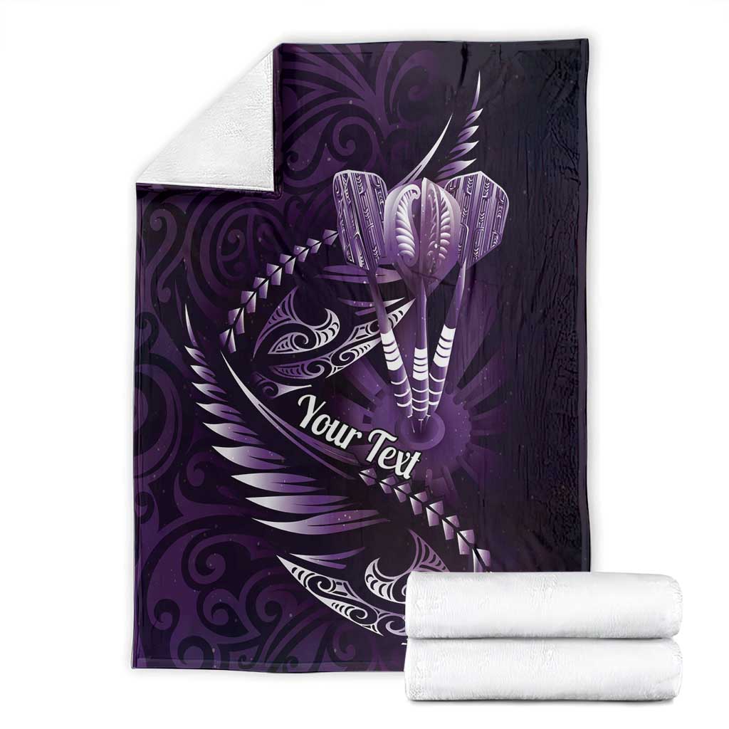Personalised All Purple New Zealand Darts Blanket Aoteroa Fern Maori Galaxy Style LT14 - Polynesian Pride