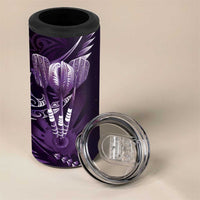 All Purple New Zealand Darts 4 in 1 Can Cooler Tumbler Aoteroa Fern Maori Galaxy Style LT14 - Polynesian Pride