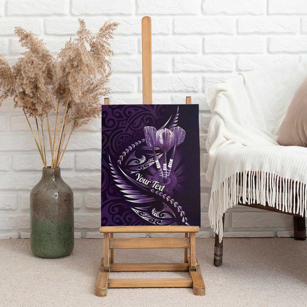Personalised All Purple New Zealand Darts Canvas Wall Art Aoteroa Fern Maori Galaxy Style LT14 - Polynesian Pride