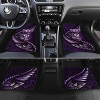 Personalised All Purple New Zealand Darts Car Mats Aoteroa Fern Maori Galaxy Style LT14 Set 4pcs Purple - Polynesian Pride