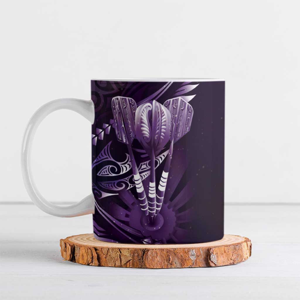All Purple New Zealand Darts Ceramic Mug Aoteroa Fern Maori Galaxy Style - Polynesian Pride