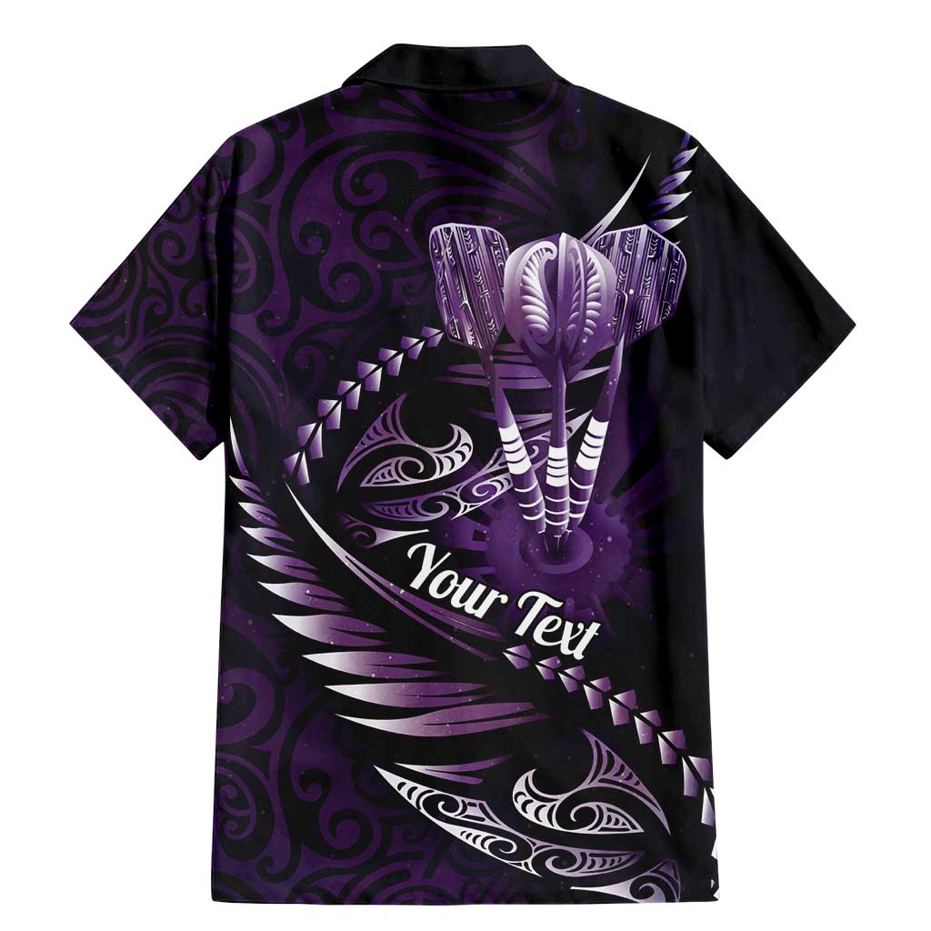 Personalised All Purple New Zealand Darts Family Matching Mermaid Dress and Hawaiian Shirt Aoteroa Fern Maori Galaxy Style LT14 - Polynesian Pride