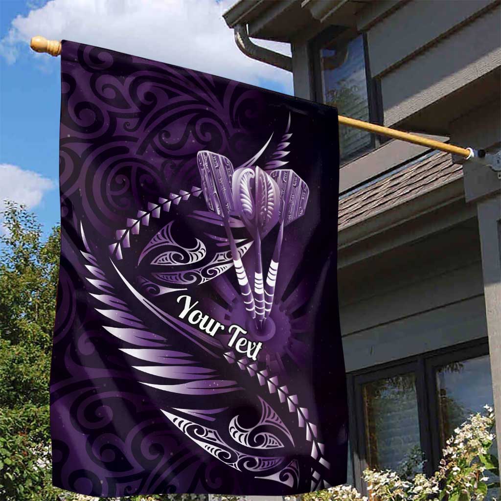 Personalised All Purple New Zealand Darts Garden Flag Aoteroa Fern Maori Galaxy Style LT14 - Polynesian Pride