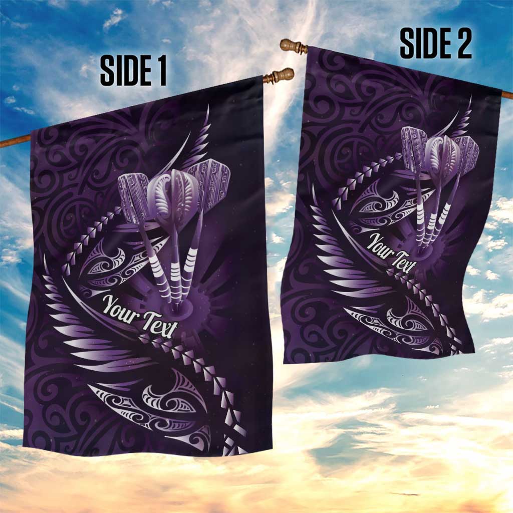 Personalised All Purple New Zealand Darts Garden Flag Aoteroa Fern Maori Galaxy Style LT14 - Polynesian Pride