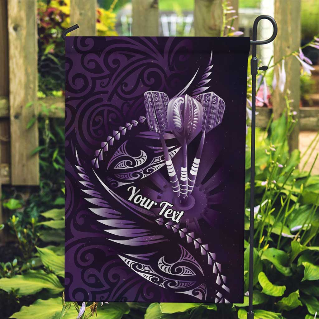 Personalised All Purple New Zealand Darts Garden Flag Aoteroa Fern Maori Galaxy Style LT14 Garden Flag Purple - Polynesian Pride