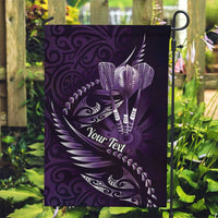 Personalised All Purple New Zealand Darts Garden Flag Aoteroa Fern Maori Galaxy Style LT14 Garden Flag Purple - Polynesian Pride