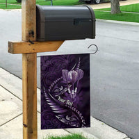 Personalised All Purple New Zealand Darts Garden Flag Aoteroa Fern Maori Galaxy Style LT14 - Polynesian Pride