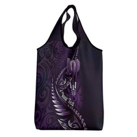 Personalised All Purple New Zealand Darts Grocery Bag Aoteroa Fern Maori Galaxy Style LT14 - Polynesian Pride