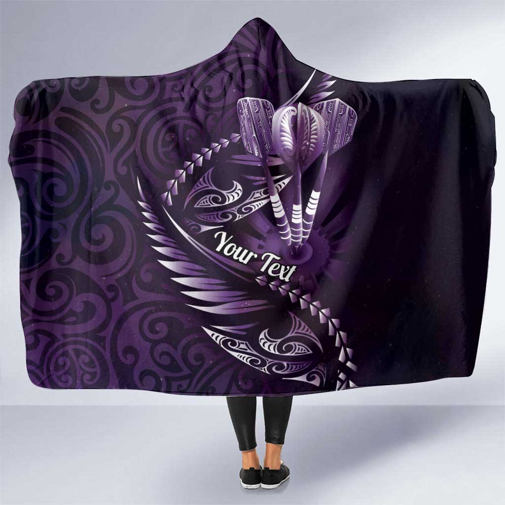 Personalised All Purple New Zealand Darts Hooded Blanket Aoteroa Fern Maori Galaxy Style LT14 One Size Purple - Polynesian Pride
