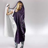 Personalised All Purple New Zealand Darts Hooded Blanket Aoteroa Fern Maori Galaxy Style LT14 - Polynesian Pride