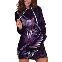 Personalised All Purple New Zealand Darts Hoodie Dress Aoteroa Fern Maori Galaxy Style LT14 Purple - Polynesian Pride