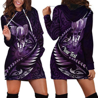 Personalised All Purple New Zealand Darts Hoodie Dress Aoteroa Fern Maori Galaxy Style LT14 - Polynesian Pride
