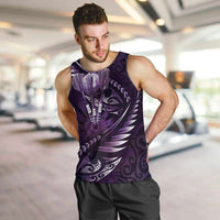 Personalised All Purple New Zealand Darts Men Tank Top Aoteroa Fern Maori Galaxy Style LT14 Purple - Polynesian Pride