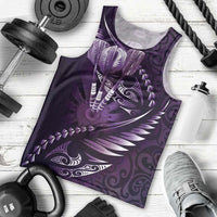 Personalised All Purple New Zealand Darts Men Tank Top Aoteroa Fern Maori Galaxy Style LT14 - Polynesian Pride