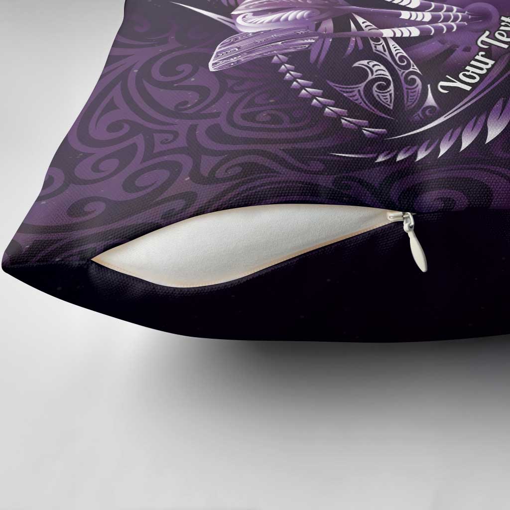 Personalised All Purple New Zealand Darts Pillow Cover Aoteroa Fern Maori Galaxy Style - Polynesian Pride