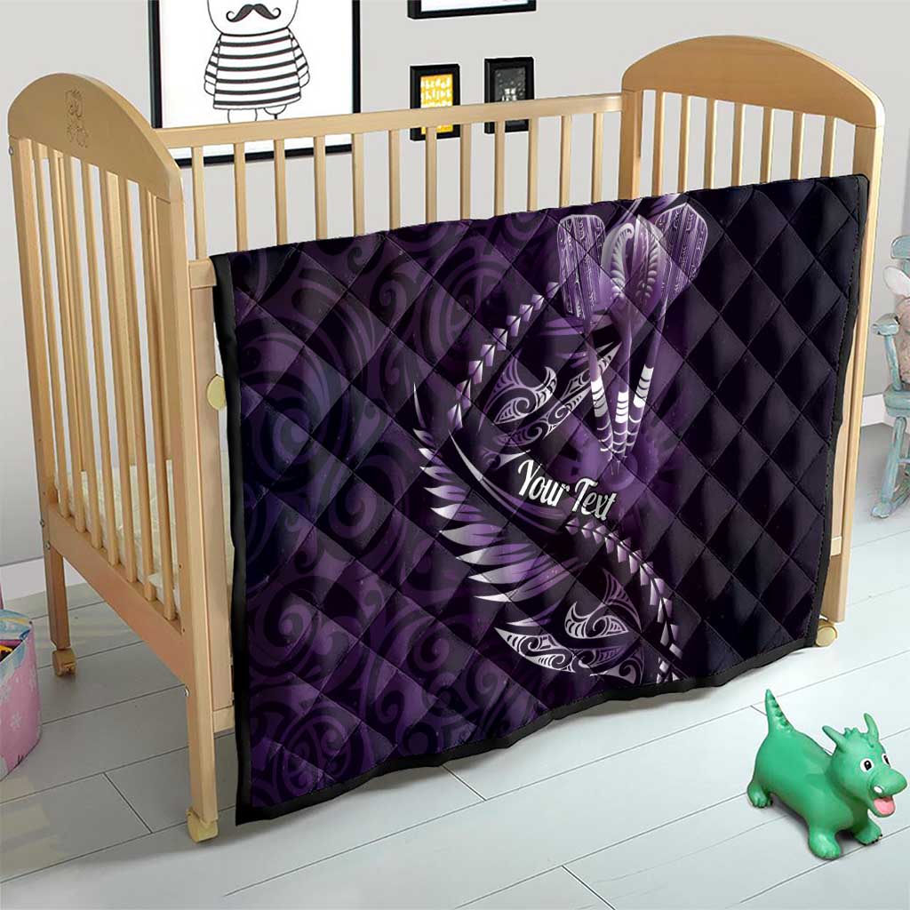 Personalised All Purple New Zealand Darts Quilt Aoteroa Fern Maori Galaxy Style LT14 - Polynesian Pride