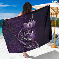 Personalised All Purple New Zealand Darts Sarong Aoteroa Fern Maori Galaxy Style LT14 One Size 44 x 66 inches Purple - Polynesian Pride