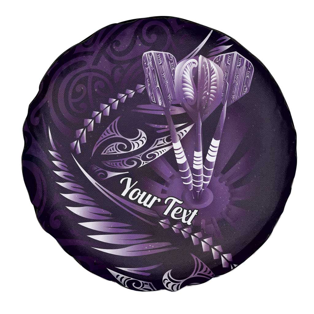 Personalised All Purple New Zealand Darts Spare Tire Cover Aoteroa Fern Maori Galaxy Style LT14 - Polynesian Pride