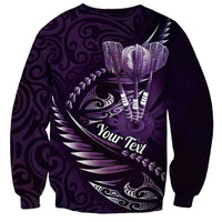 Personalised All Purple New Zealand Darts Sweatshirt Aoteroa Fern Maori Galaxy Style LT14 - Polynesian Pride